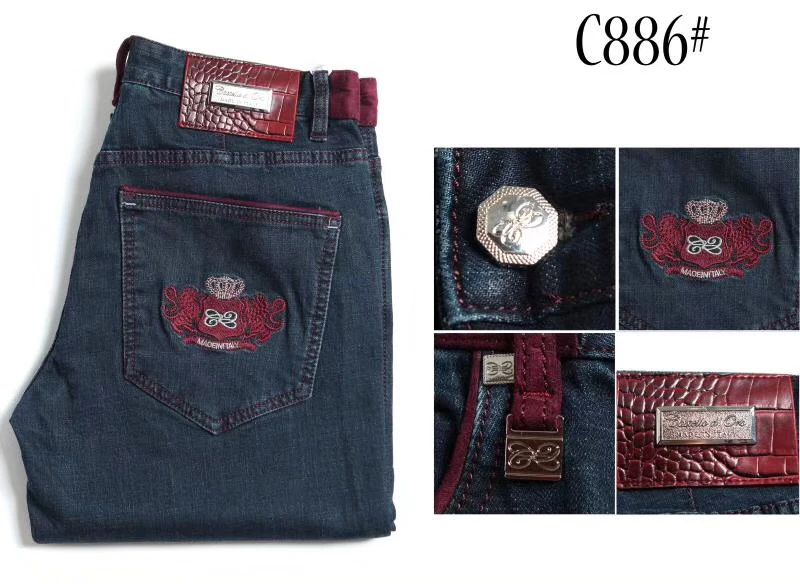 

TACE &SHARK jeans men 2018 new arrival commerce comfort Embroidered pattern Cowhide trouser various size free shipping