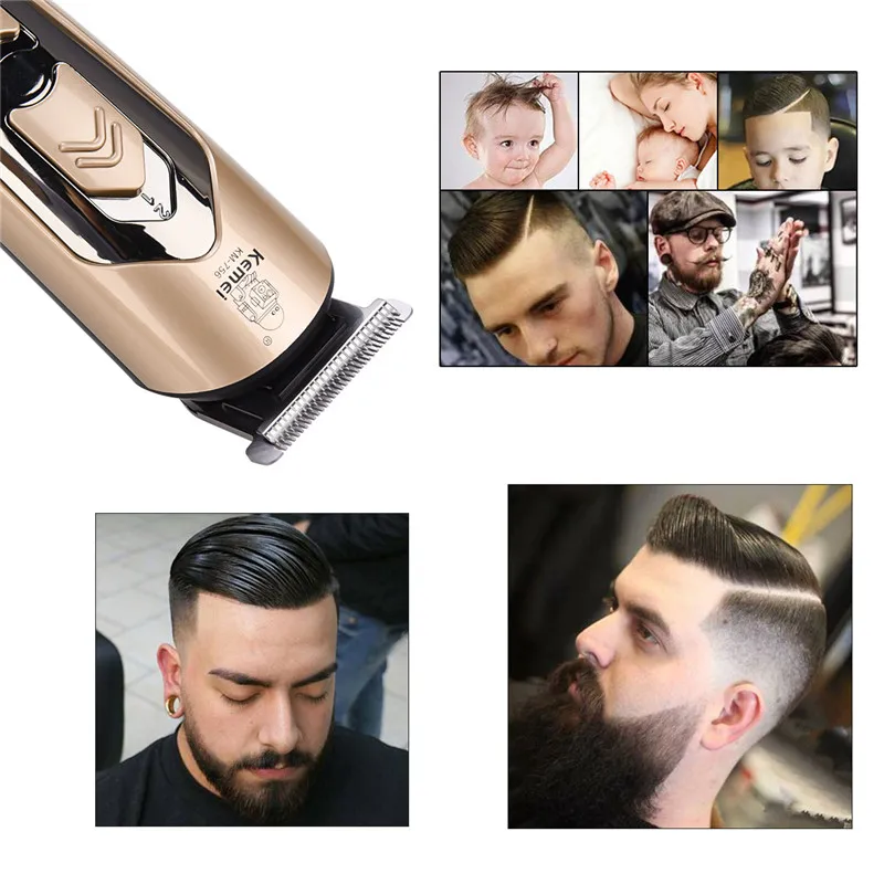 Aparador de cabelo profissional, elétrico, recarregável, máquina