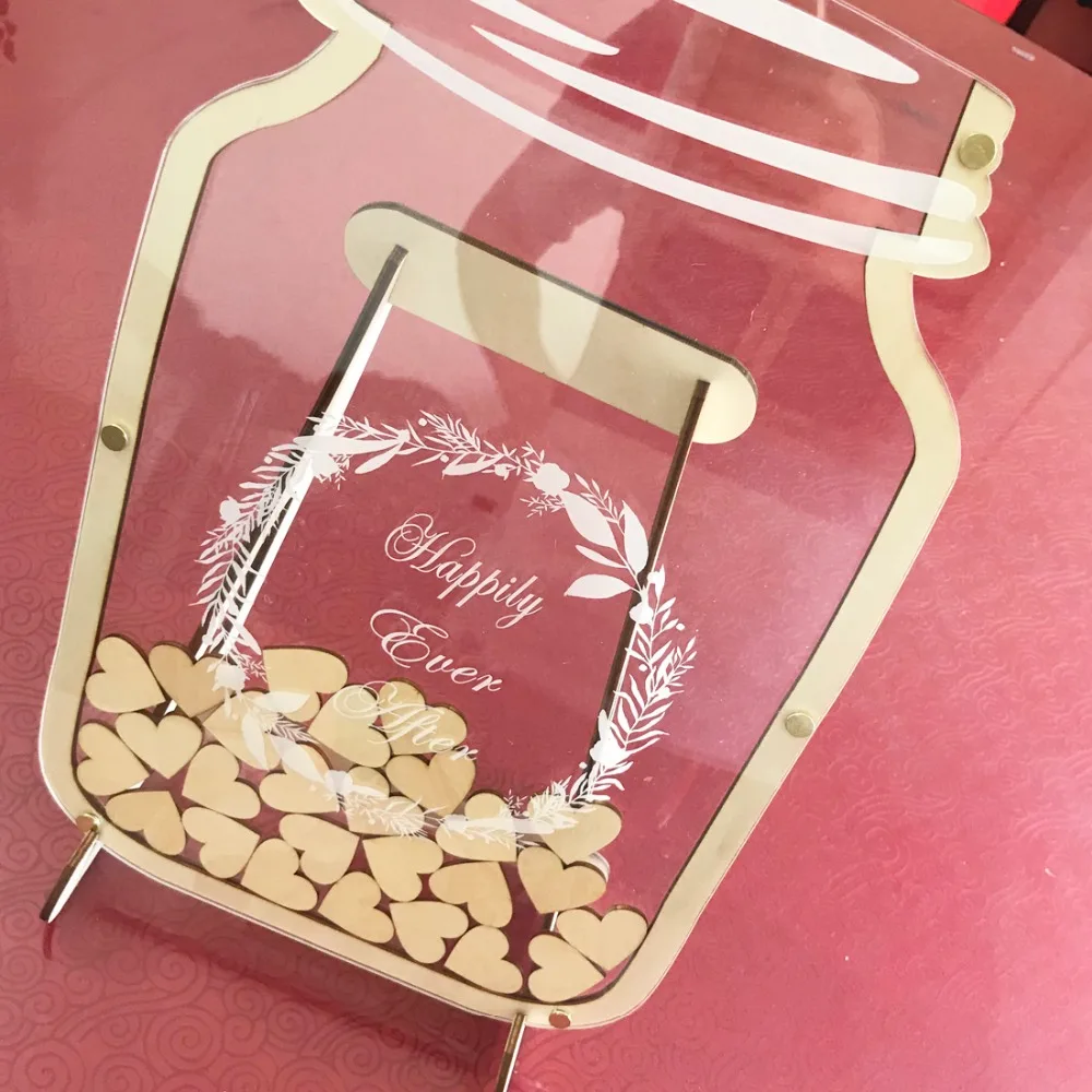 Personalised Wedding Guest book, Custom Drop top Drop box wedding Decoration alternative Memory Guest Book , Rustic Wedding Gift (5)