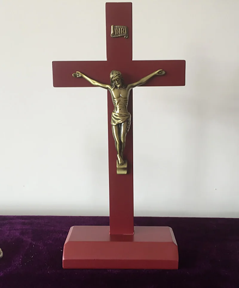 Christian Cross Solid Wood 29*14.5cm Cross Home Decoration Wall Hanging Crucifix Latin Cross Christianism Jesus Pray Religion