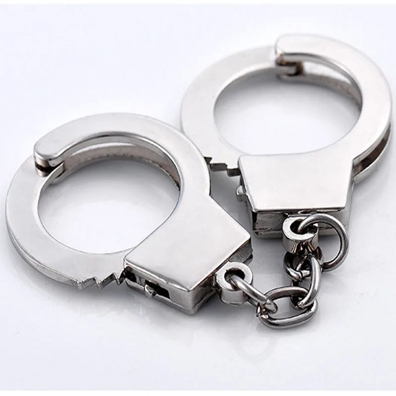 

1 PCS Silver Color Handcuffs Keychain Mini Size Key Chain For DIY Key Holder Jewelry Accessories Keyring Gifts For Men