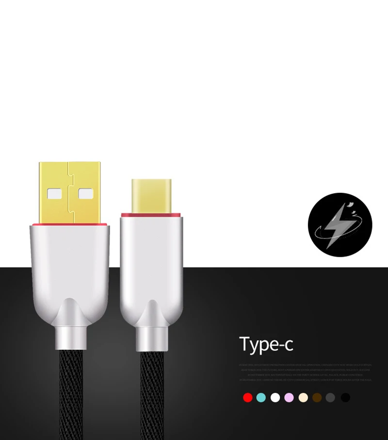 Thbelieve 5V 2A USBC Cables 1M Briaded Charge Cable For Huawei USB-C To USB Data Sync Charge Cords For Xiaomi USB Type C Line (14)