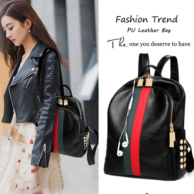 luxury women's leather backpack