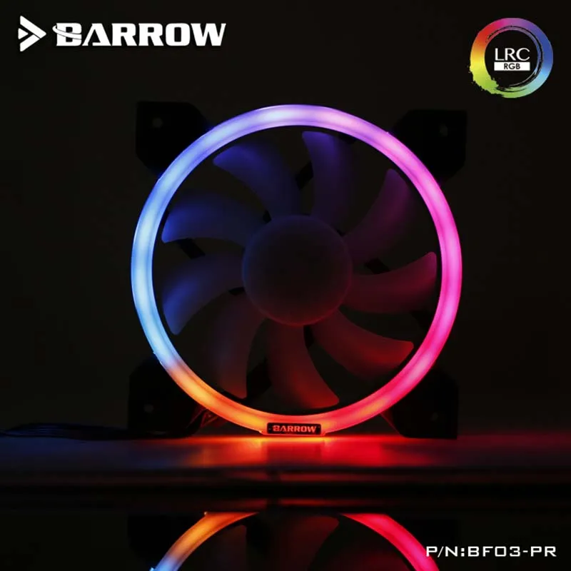 

Barrow PWM RGB Fan( 120*120mm 4PIN) with Aura Adjustable ring light effect hydraulic bearing for Radiator Computer Case heatsink