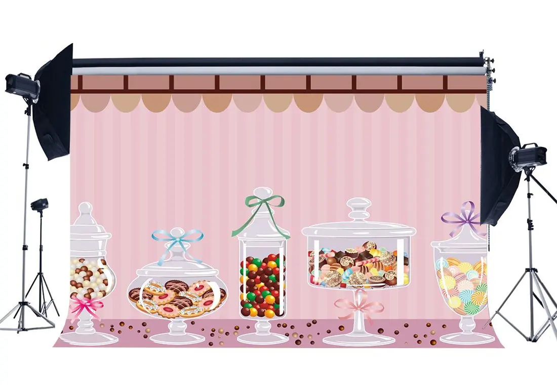 

Sweet Candy Backdrop Multicolor Lollipops Backdrops Pink Stripes Wallpaper Photography Background