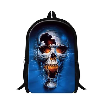 

2016 New Hot Student Style Ghost Rider 3D Print School Backpack For Teenagers Cool Skull Face Mens Casual Travel Bags School Bag