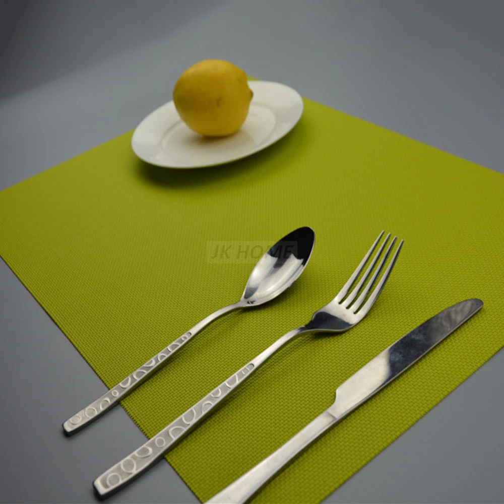 JK Home 4Pcs/lot Dining Table Mat Plates Pads Bowl Pad Coasters Fast-Dry Table Cloth Pad Slip-Resistant Kitchen Table Decoration