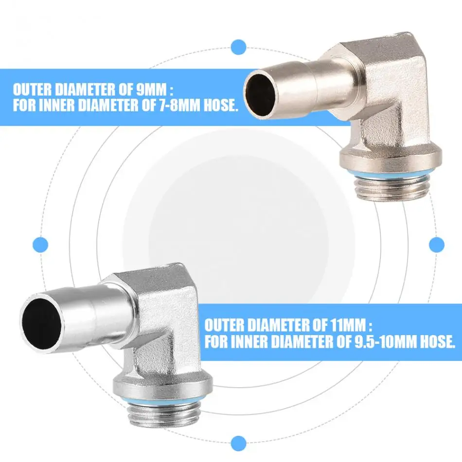 2pcs G1/4 ''90 градусов Локоть шланга адаптер для компьютерной системы водяного охлаждения