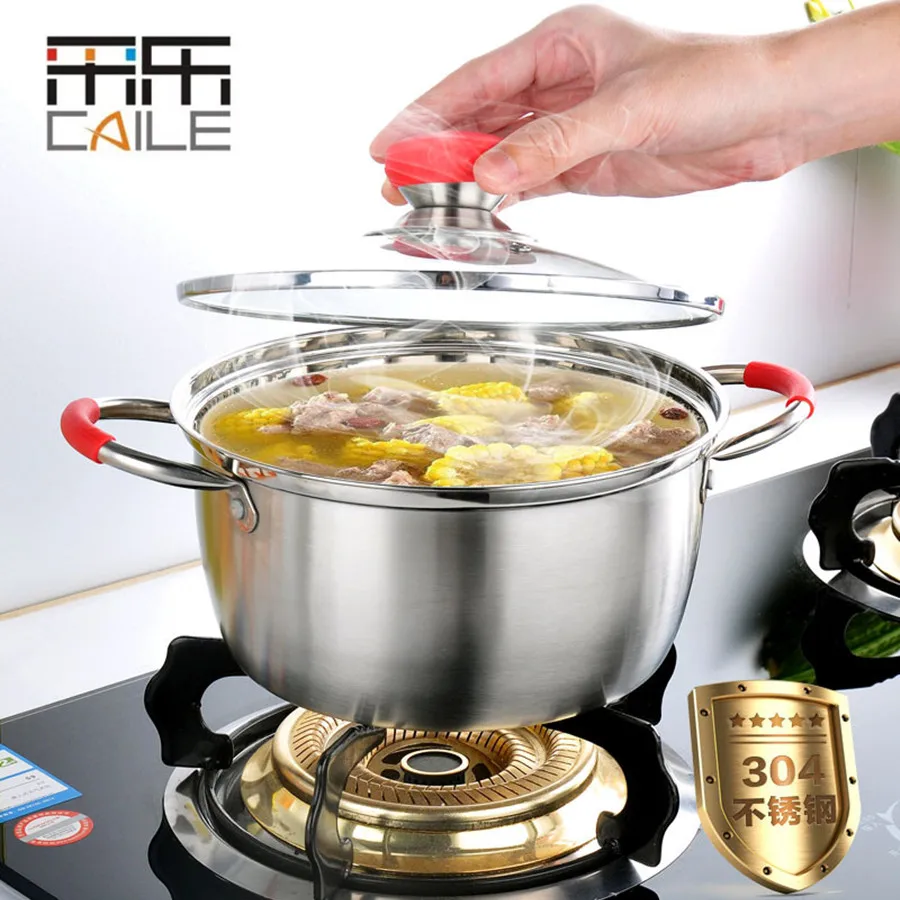 

New Fashion Stainless Steel One/Two Layer Cooking Pot Stockpot Gas Induction Cooker Durable Soup Pots