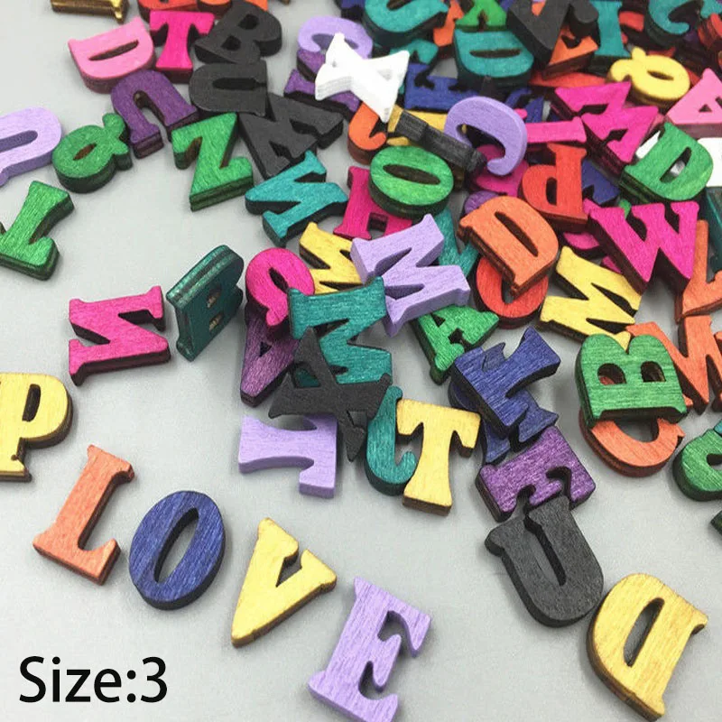 

100pcs DIY Cute Letters Wooden Alphabet Sewing Buttons Scrapbook Craft Store