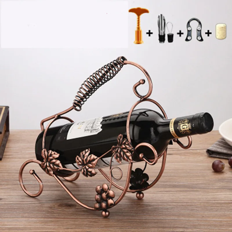 New Creative Metal Wine Rack Artwork Wine Holder Creative Wine Bottle Stand Practical Decoration Bracket