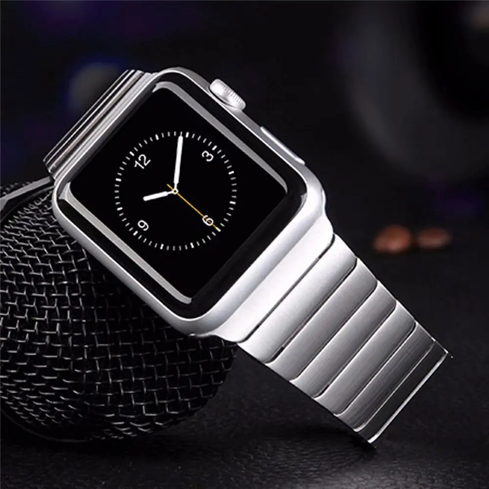 Роскошный браслет из нержавеющей стали для Apple Watch band Бабочка Пряжка металлический ремешок 38 мм/42 мм 40 мм 44 мм для iwatch Series 4 3 2