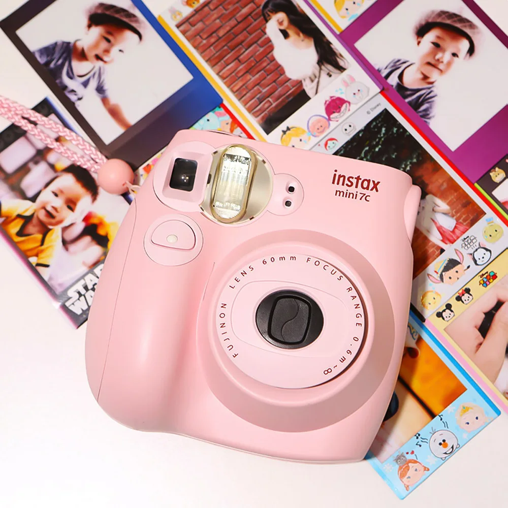 Fujifilm Instax Mini7c мгновенная камера пленочная камера автоматическая фокусировка с батареей чехол для камеры 50 листов пленка милый розовый кофейный цвет