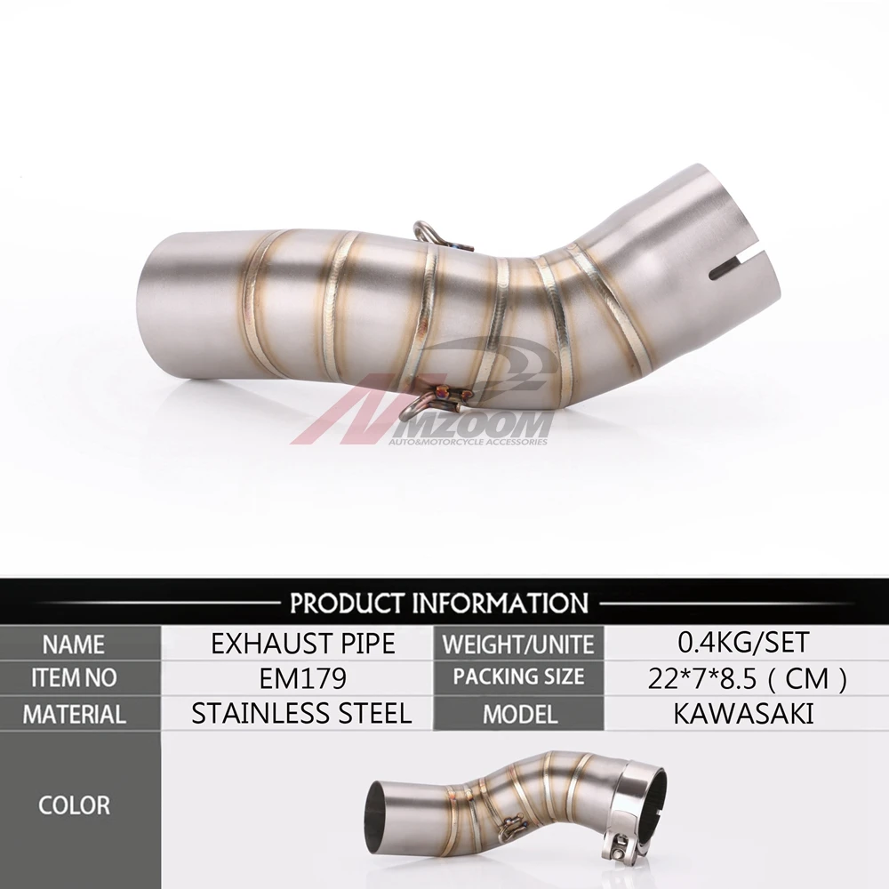 Средняя выхлопная труба мотоцикла Соединительная труба Слип-он раздел глушитель для мотоцикла для Kawasaki Z900