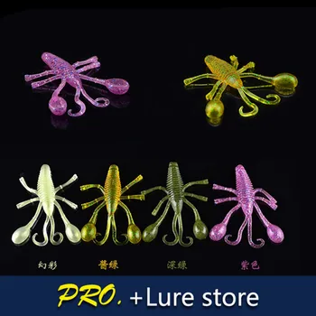 

40pcs 6.7cm 5g soft smell pike worm prawn silicon baits lure , Fragrance nymph artificial swim shrimp with big hammer prawn