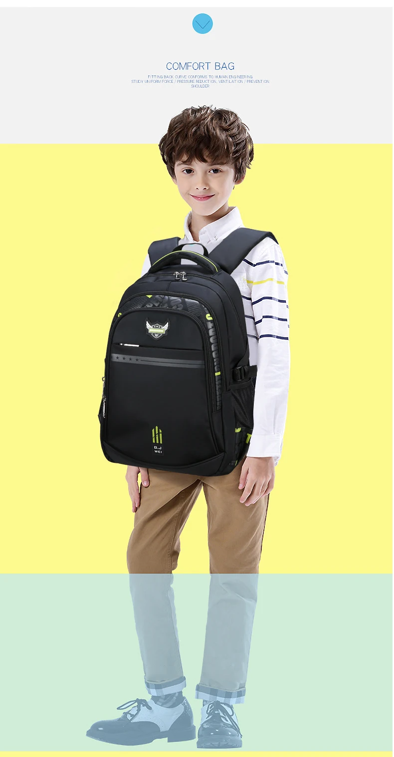 Водонепроницаемая детская школьная сумка, дышащий и рюкзак для носки для мальчиков 3-6 класса, школьные сумки для начальной школы, студенческие сумки