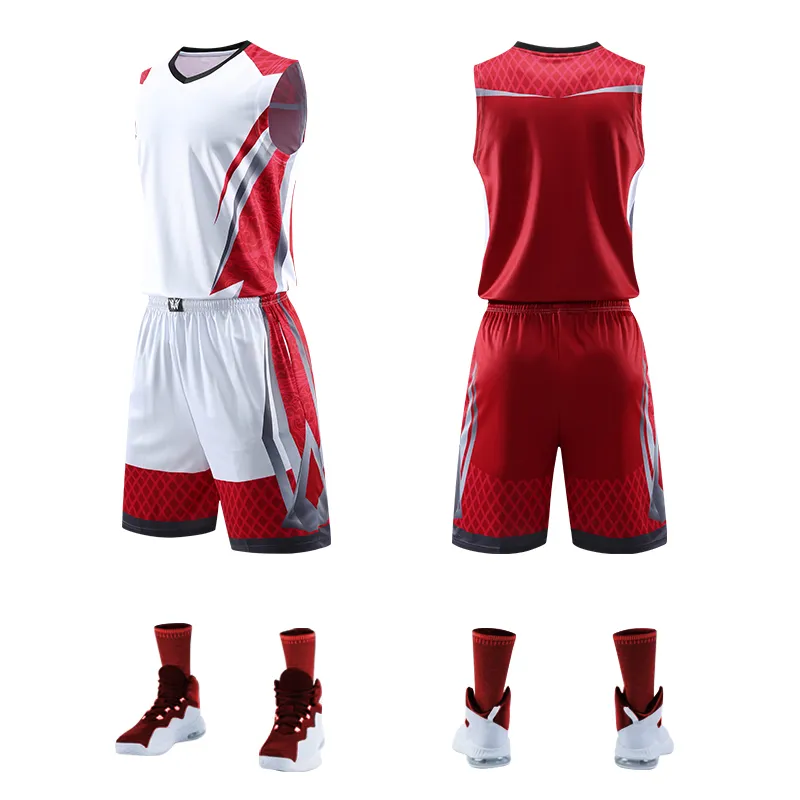 Throwback Basketball Jersey Sets Men Blank College Clothes Tracksuit  Pockets Student Training Suit Sportswear L-6XL