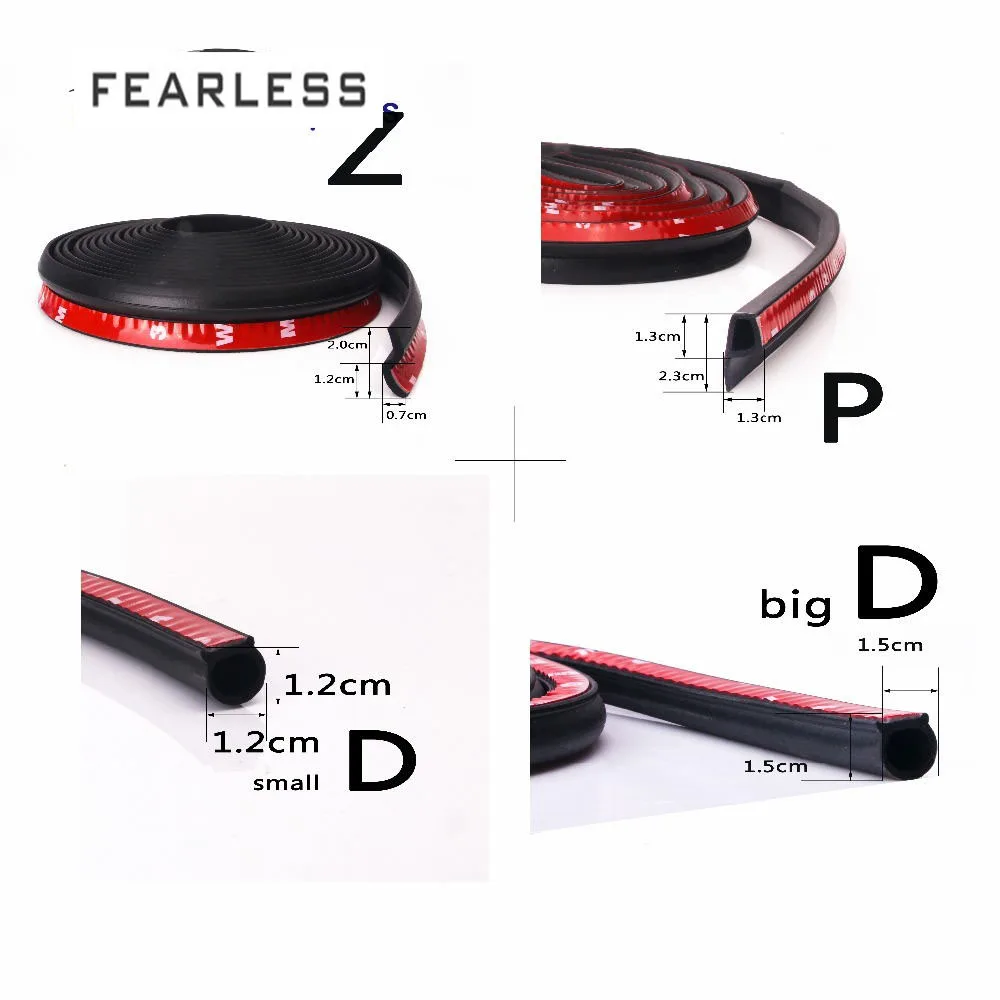 

2 3 4 5 Meter P type Adhesive Car Door Seal For Bmw Benz Audi Kia Noise Sound Insulation Rubber Strips Waterproof MFT