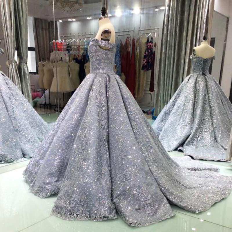 Luxury Glitter Sequin Long Ball Gown Evening Dresses for Saudi Arabian Women - Sparkly and Formal Prom Gowns image 2
