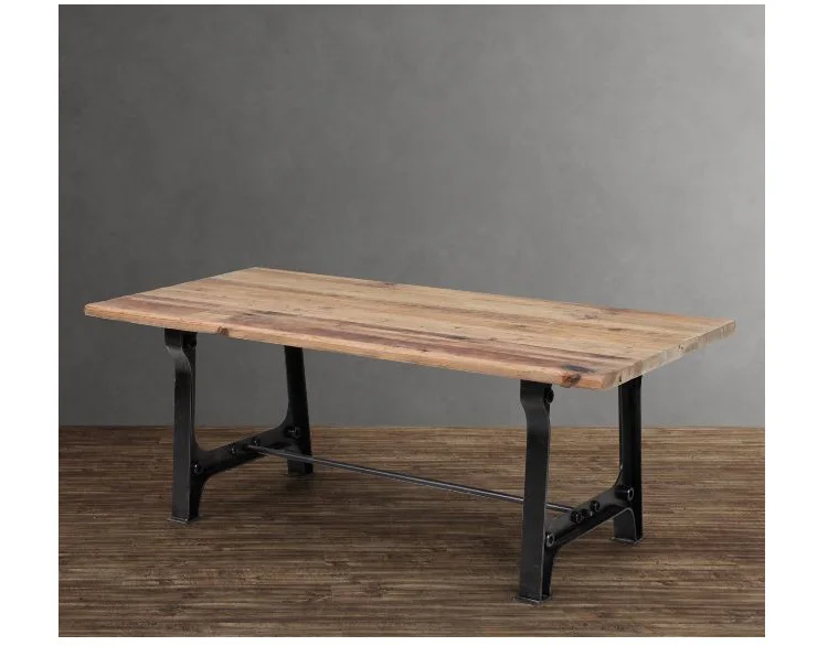 Loft ijzer hout industrie rustieke boerderij eettafel rechthoekige ... Ikea vierkante tafel