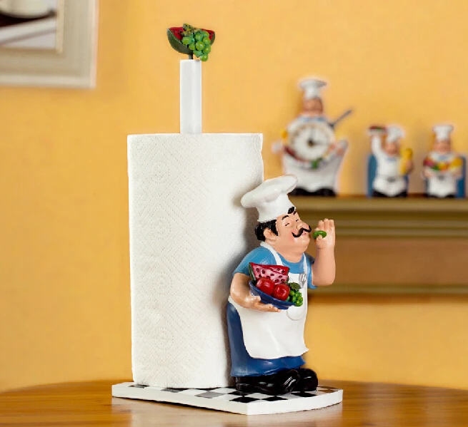 

2015 New creative tissue box resin chef kitchen towel rack towel rack tissue pumping volume