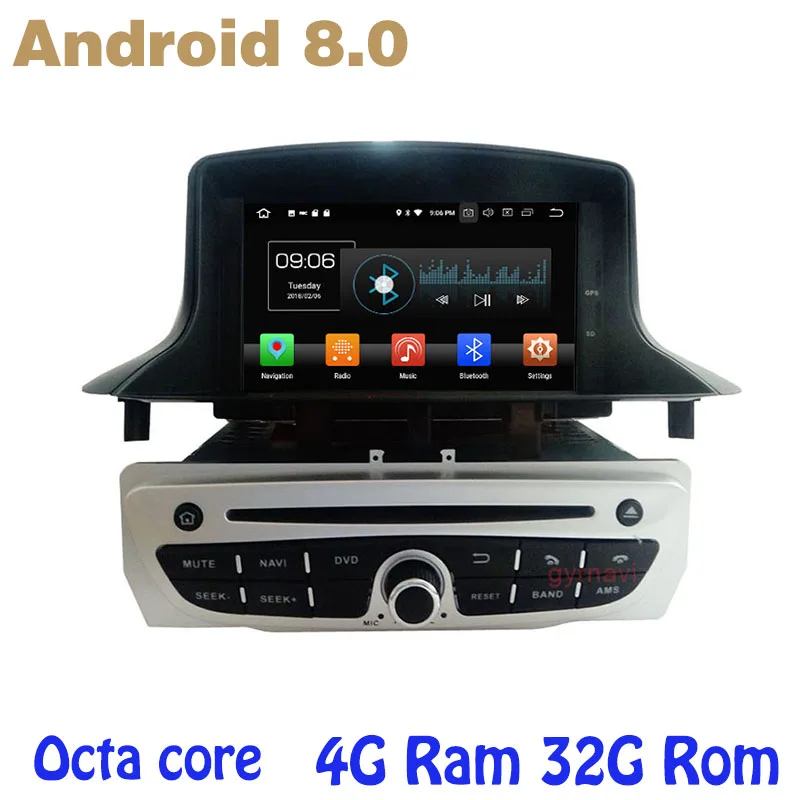 Восьмиядерный Android 8 0 автомобильный dvd gps для Renault Megane 3 III Fluence 2009 2016 с 4 Гб ram 32 rom wifi usb