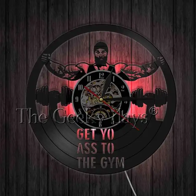 1Piece Fitness GYM Club Wall Decor Bodybuilding Wall Clock Modern