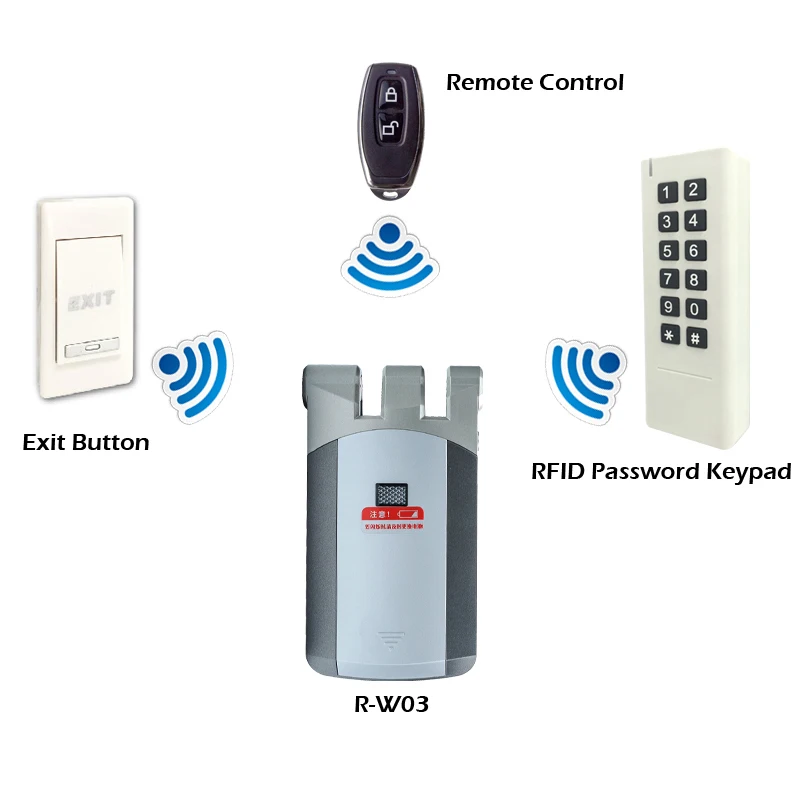 RAYKUBE беспроводной дверной замок Электрический домашний Противоугонный замок безопасности для домашнего офиса с пультом дистанционного управления открывающийся R-W03