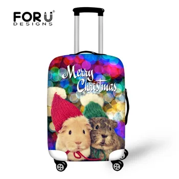 

FORUDESIGNS Christmas Gift Thick Elastic Trolley Luggage Covers Stretch Dustproof Cover for 18-30 inch Suitcase Protective Cover