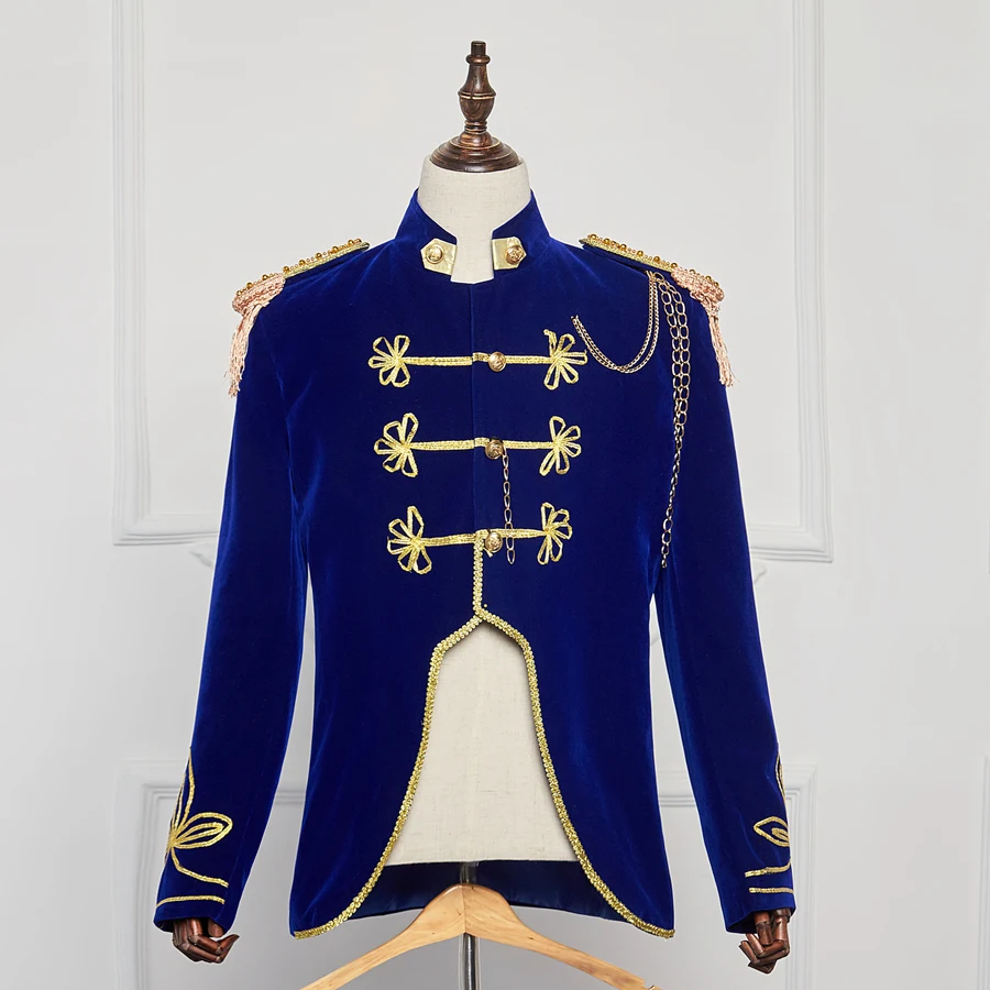 Новая куртка Харадзюку укороченная уличная твидовая Вельветовая плюс размер длинное пальто мужской придворный костюм генералы красивый