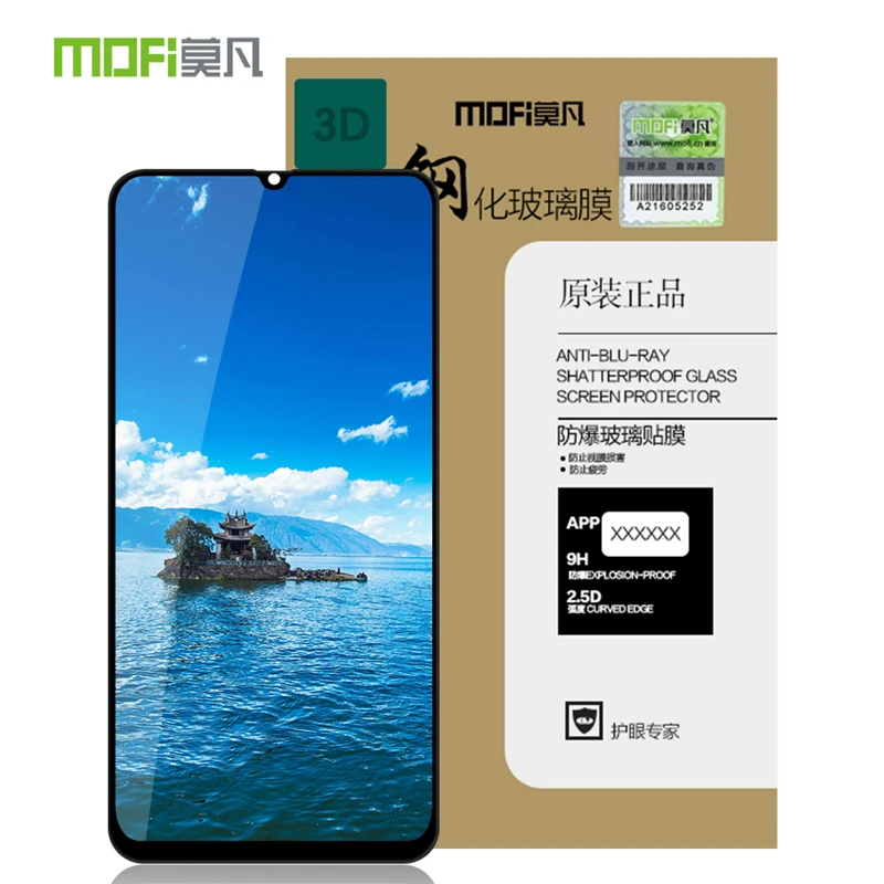 

For Samsung Galaxy A30 A50 Tempered Glass MOFI 3D Curved For Galaxy A50 Screen Protector Full Cover Protective Film LCD Guard