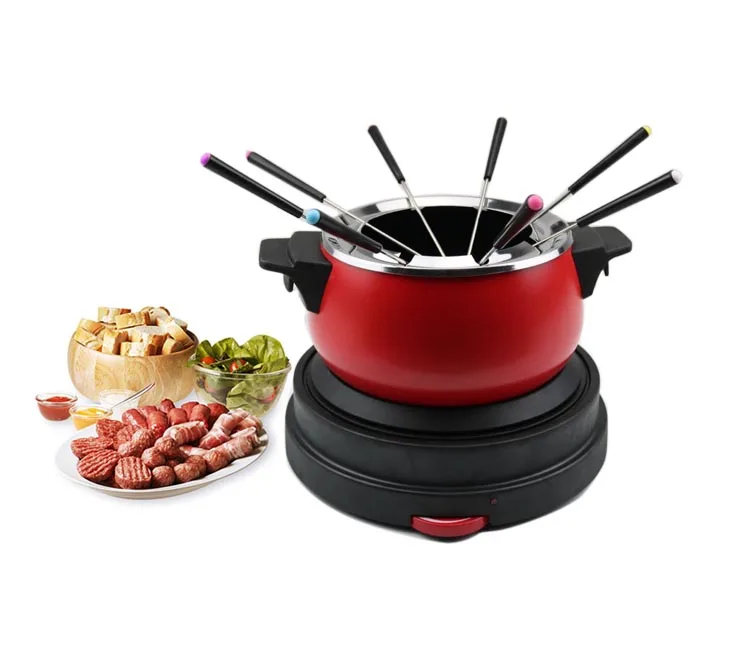 Electric Cheese Chocolate Fondue Set Kitchen Fondue Pots Cheese Fruit Dessert Fork Fondue Melting Pots Kitchen Tools - Цвет: 1.5L 1500W Type A