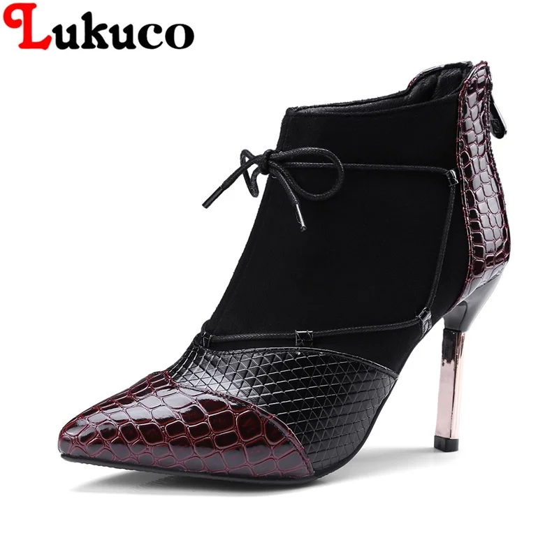

2018 ELEGANT lady ankle boots large CN size 36 37 38 39 40 41 42 43 pointed toe design women Boots real pictures free shipping