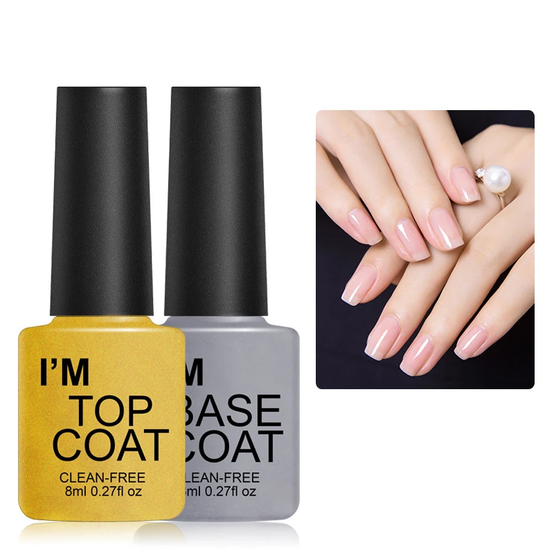 8ml Base Coat Top Nail Polish Transparent Top Coat Gel Varnish