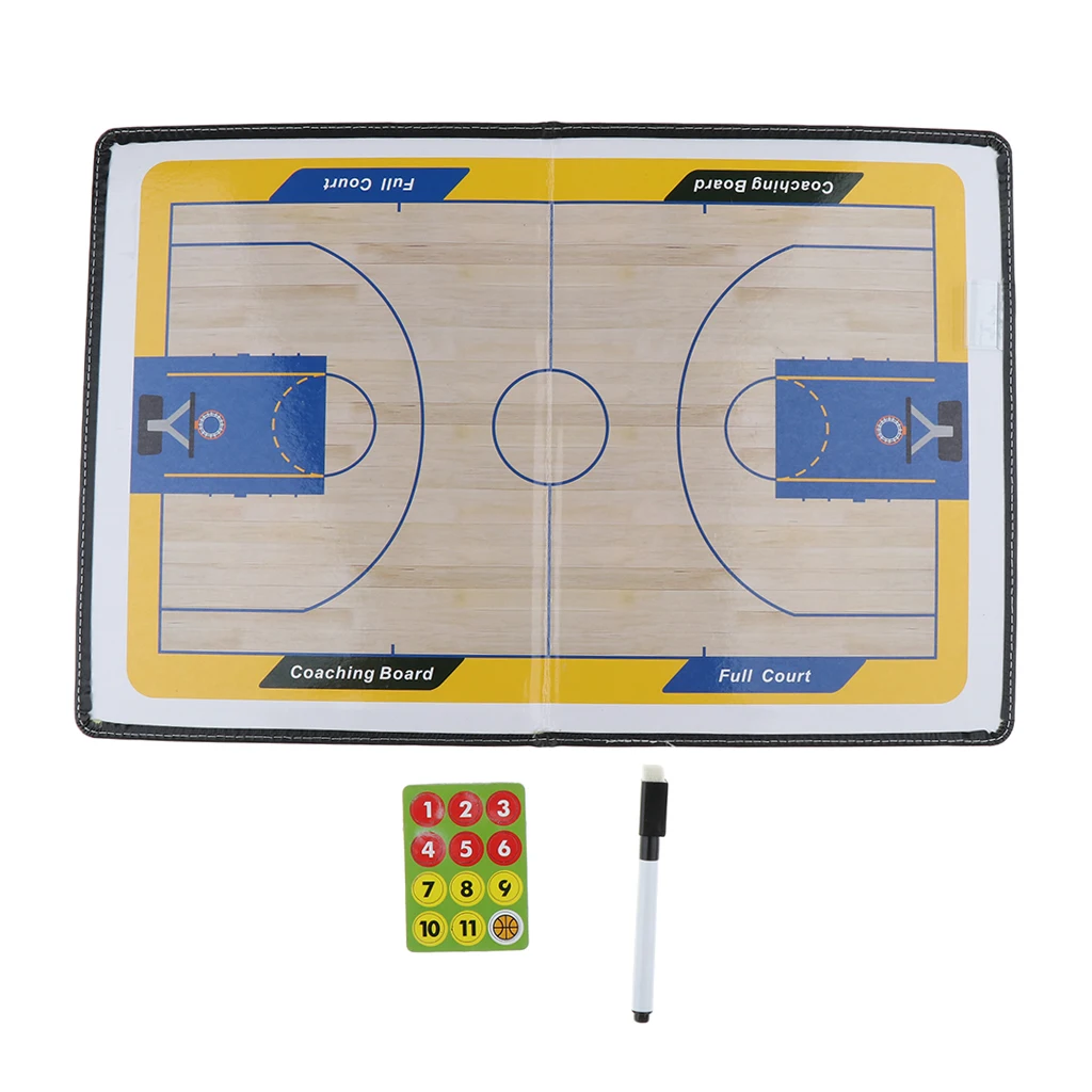 Magnetic Basketball Strategy Boards Durable Basketball Clipboard Foldable Basketball Training Marker Board
