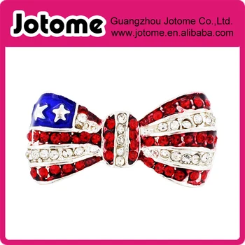 

red blue white American Flag Bowknot Tag Pin Fashion Pin Brooch 1 x 1.5 inches