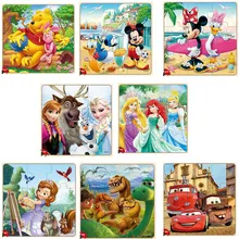 Disney Mickey Minnie estampado de ratón puzle aprendizaje educación interesante juguetes de madera para regalo de los niños Brinquedos