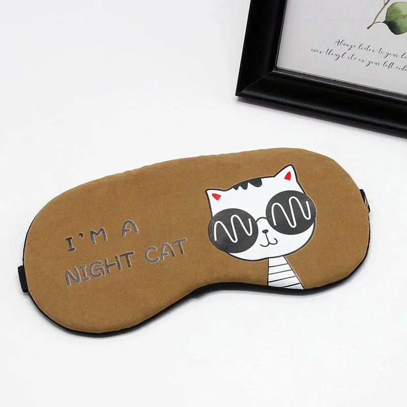 Мягкая маска для сна с милым котом из мультфильма, мягкая маска для сна, для путешествий, для отдыха, для отдыха, для сна, с повязкой на глаза - Цвет: E