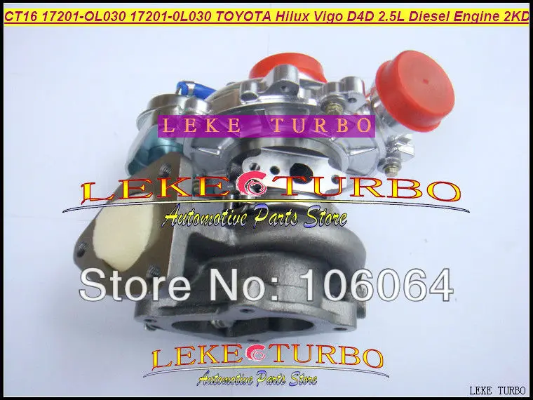 Turbo CT16 17201-OL030 17201 OL030 17201-0L030 17201OL030 турбины турбонагнетатель для тoyota Hilux Vigo D4D 2KD 2KD-FTV 2kdftv 2.5L