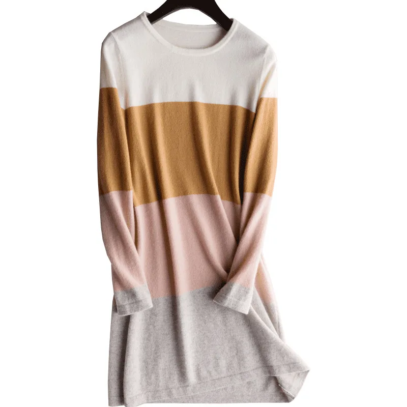  long rainbow cashmere turtleneck sweater mujer women Korean style pull fem me 2019 autumn winter kn