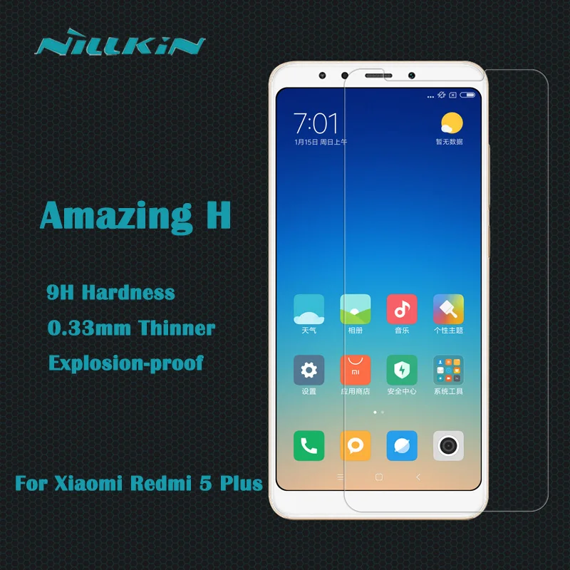 Nillkin For Xiaomi Redmi 5 Plus Tempered Glass Amazing H 0.33mm Explosion-proof Screen Protector Easy Install | Мобильные телефоны