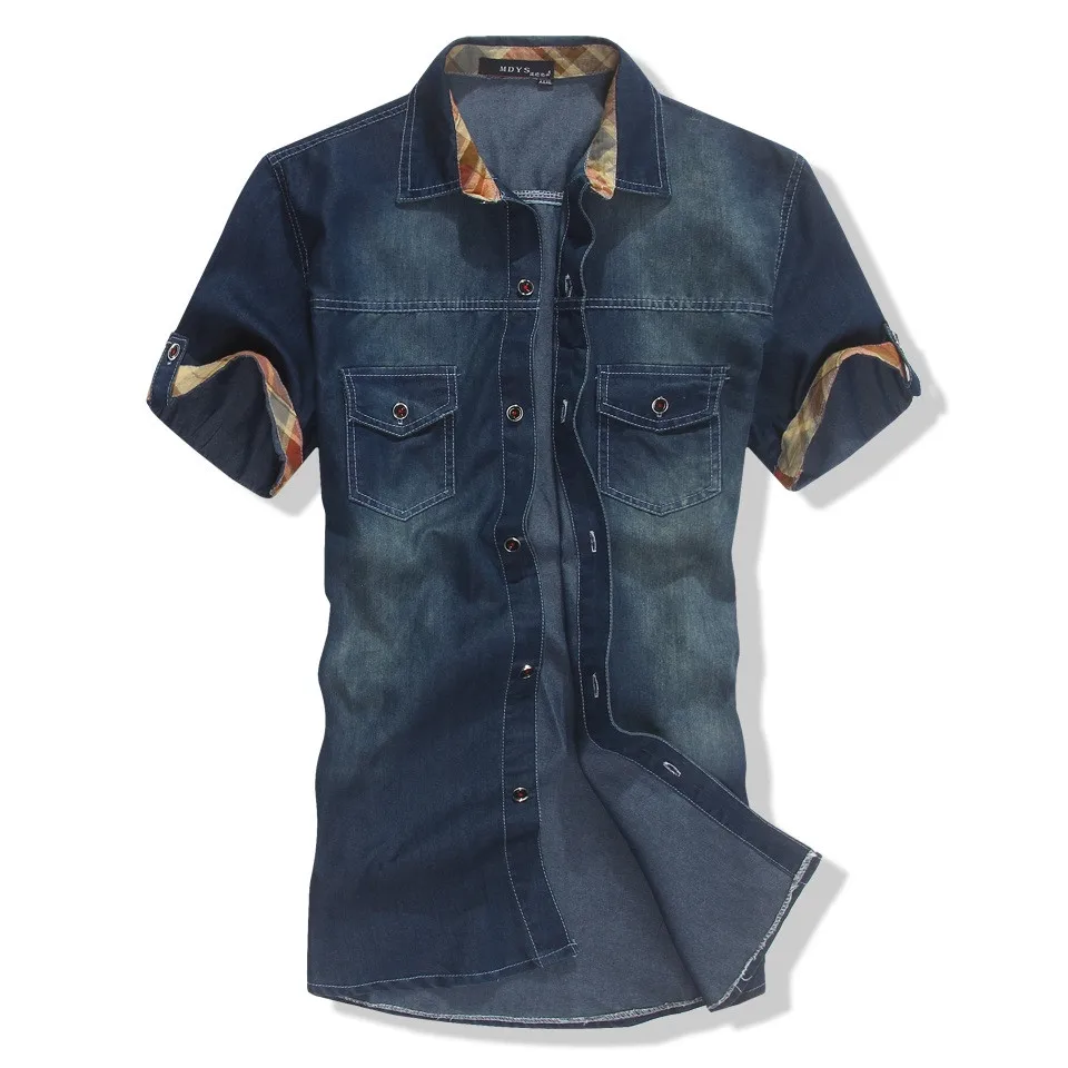 Brand New Denim font b Men s b font Casual font b Shirt b font Social