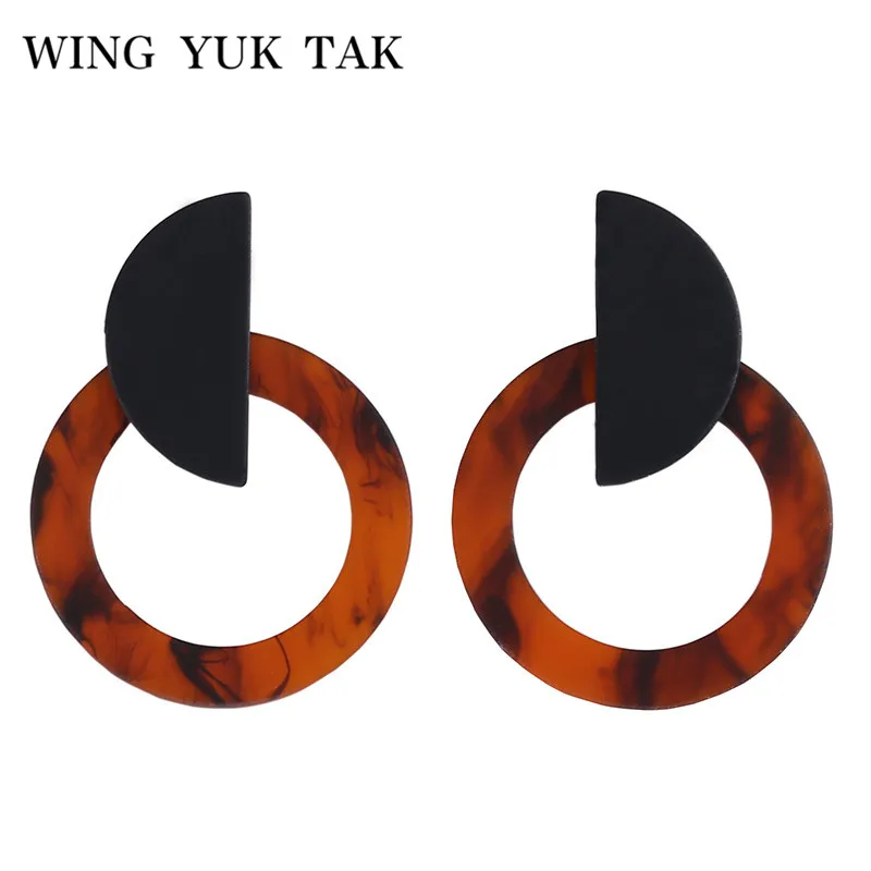 Wing yuk tak уникальный дизайн в стиле панк серьги Модные леопардовые круглые