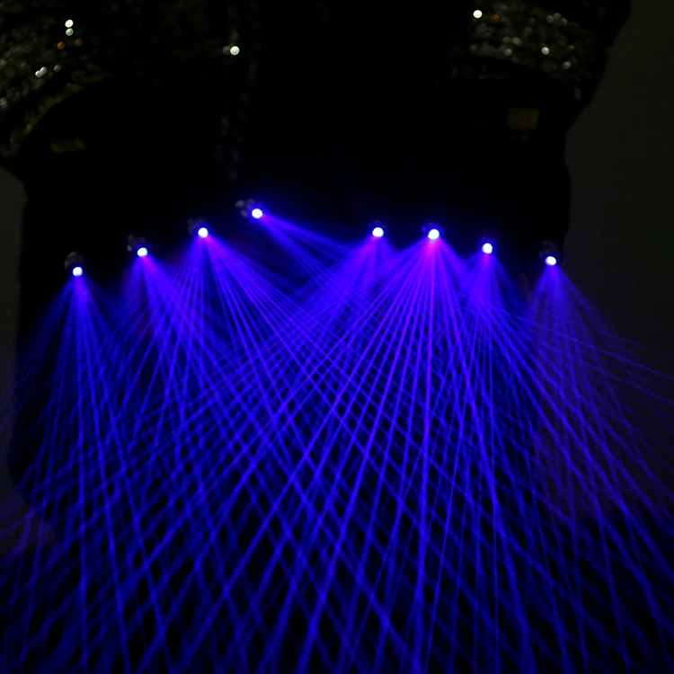 Синие фиолетовые лазерные перчатки, индивидуальные креативные сценические реквизиты, вечерние лазерные перчатки, снаряжение для танцев для музыкального фестиваля