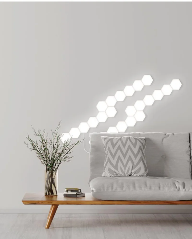 Sensível à Luz da Noite Toque Modular Hexagons Magnéticos Decoração Criativa Parede Lampara Quantum Lâmpada Led Hexagonal Lâmpadas Diy 15 quantum lâmpada led hexagonal lâmpadas