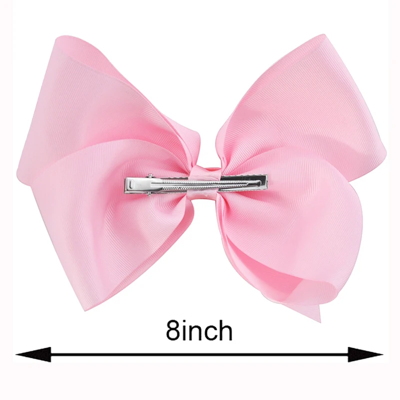 Girls Hair Bow Clips rainbow hair clip pearl hair accessories 8 Inch