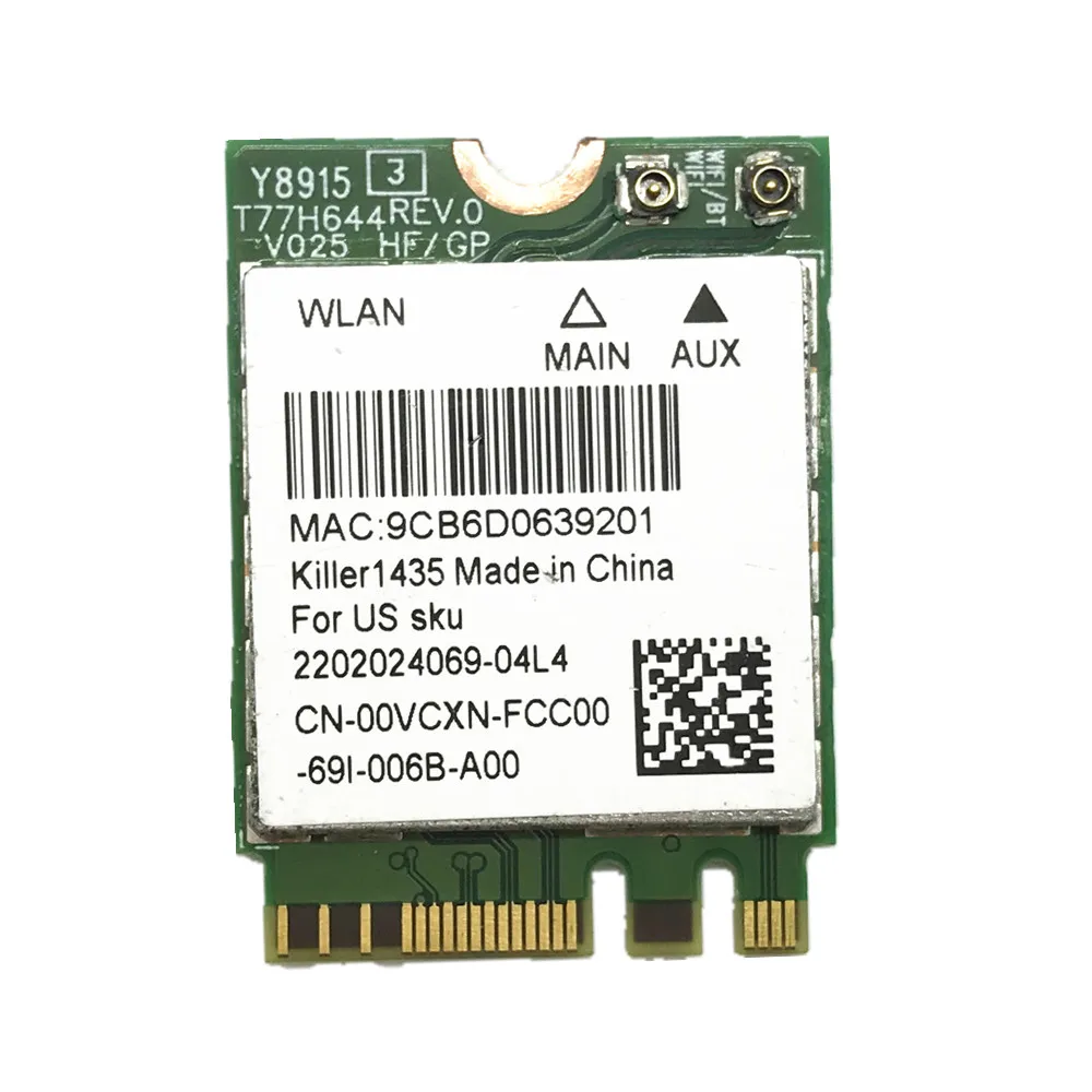 Dand Band 867 Мбит/с killer 1435 QCNFA344A WiFi беспроводная карта 802.11ac Bluetooth 4 1 M. 2 NGFF лучше чем
