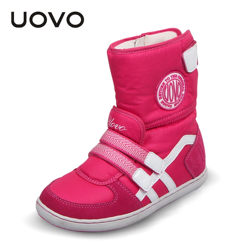 Goedkoop HOT UOVO Merk Kinderen Schoenen Winter Laarzen Voor Meisjes En Jongens Mode Baby Snowboots Warme Mooie Meisjes Korte Laarzen size 26 # 37 #