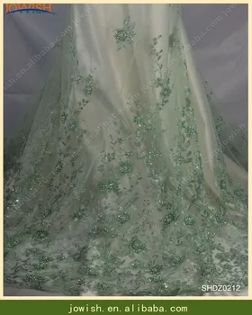 

2018 New Design French net lace fabric 3D beaded flower African tulle mesh lace fabric high quality african lace fabric SHDZ0212