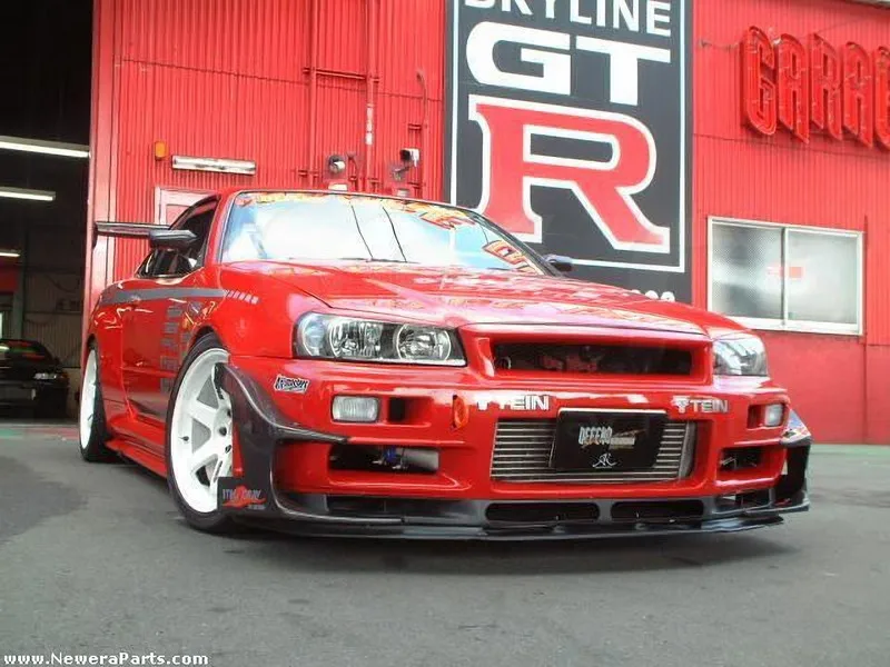 1999-2002 Nissan Skyline R34 GTR Front Bumper Garage Dedend Style Stingray Canards FRP (57)
